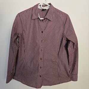 George Burgundy Striped Casual Shirt